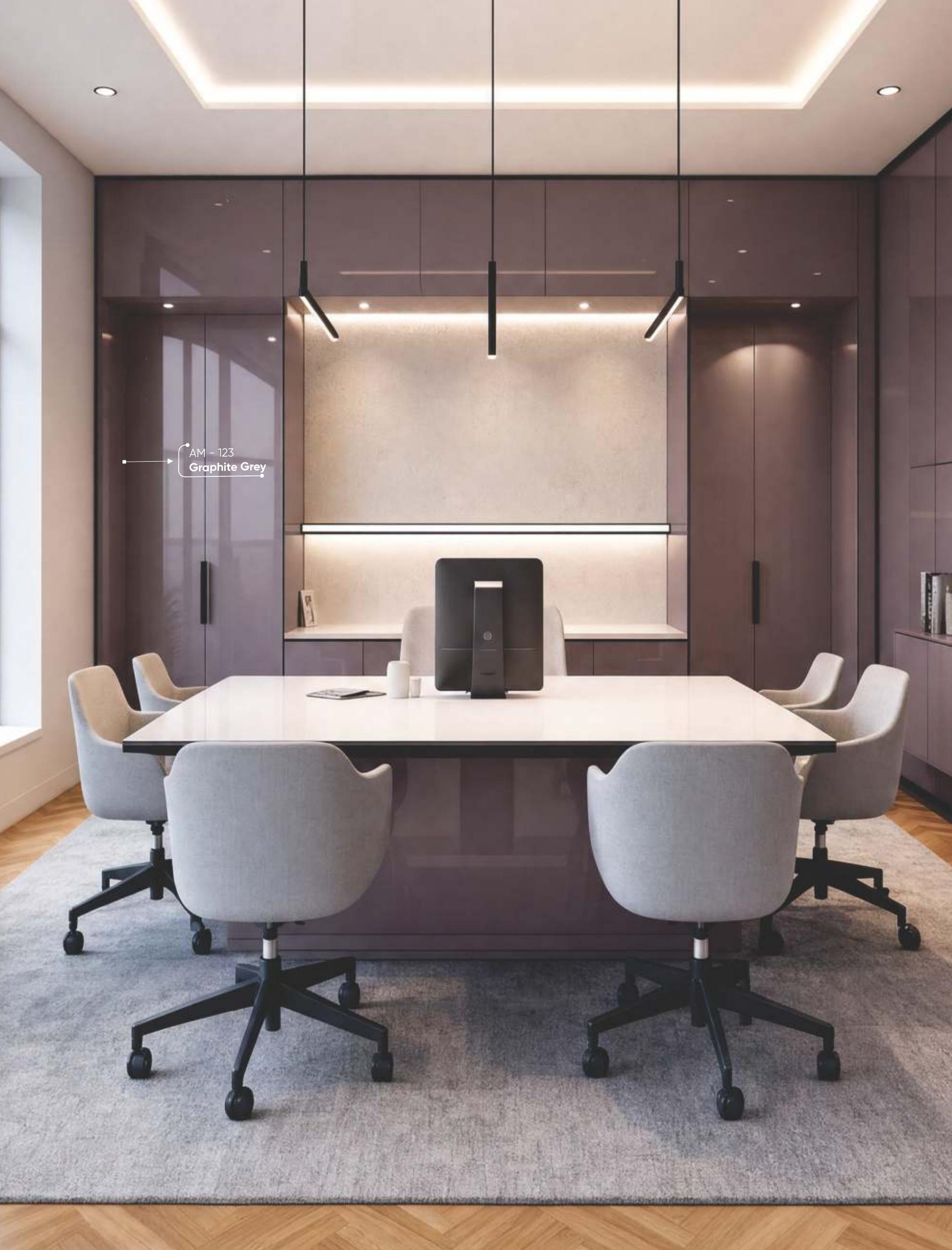 AMmax acrylic laminate finish in a real interior